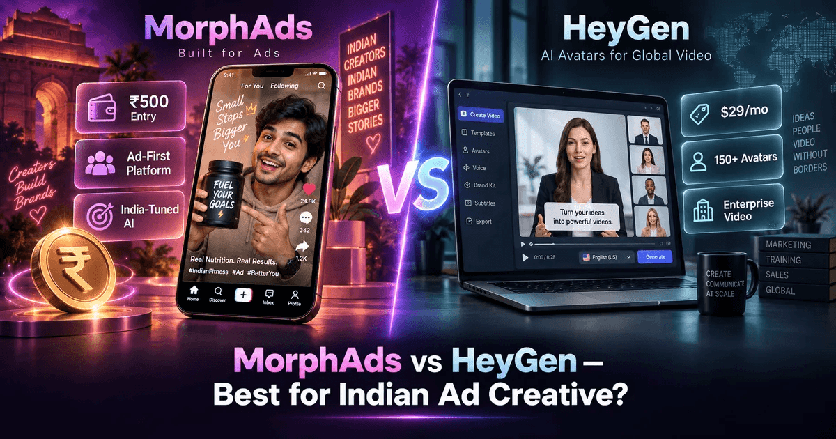 HeyGen vs MorphAds — visual comparison