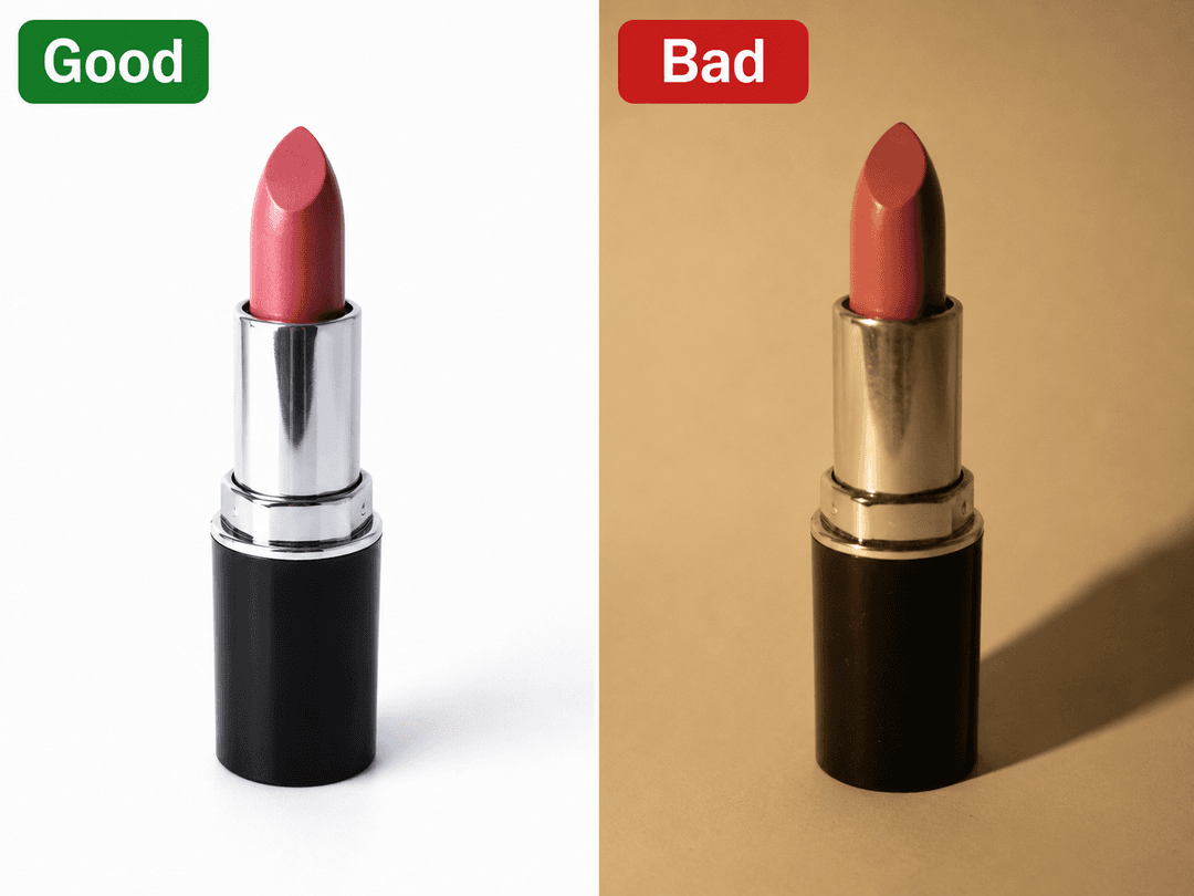 Good vs bad product photo example
